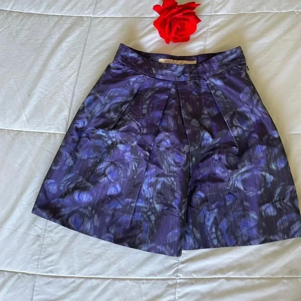 Lela Rose purple mini skirt